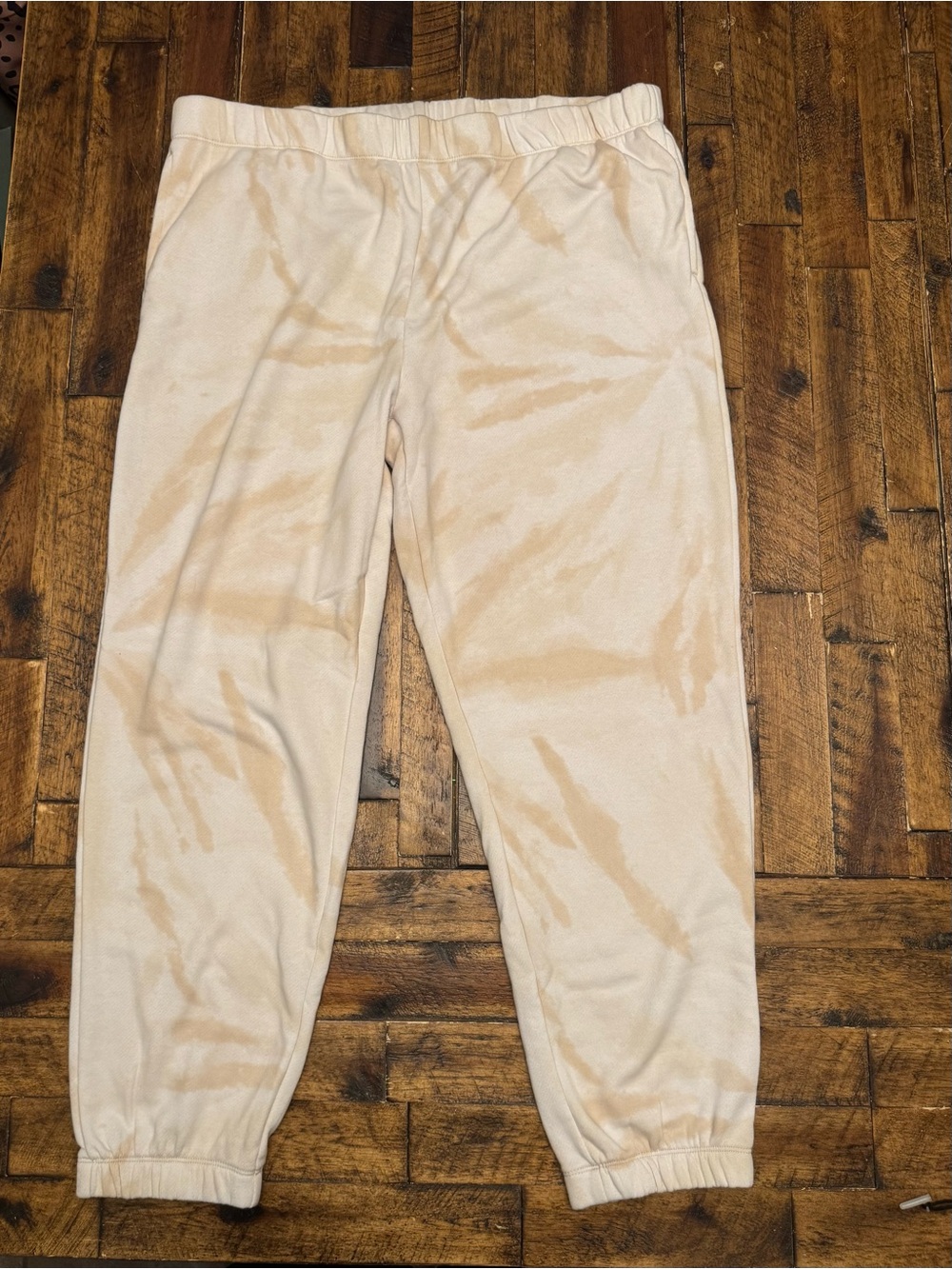 Secret Treasures Beige Tie-Dye Jogger Pants